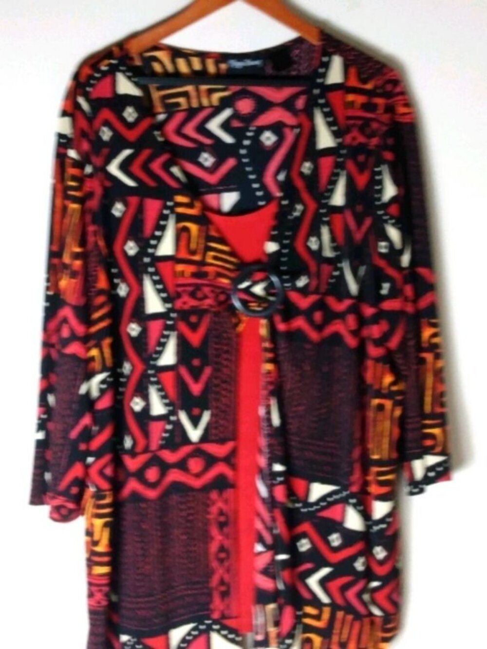 Maggie Barnes 2X Red Purple Tunic Top Plus